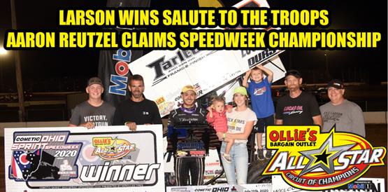 Kyle Larson claims Sharon’s Salute to the Troops Speedweek finale; Aaron Reutzel wins 2020 Ohio Sprint Speedweek championship