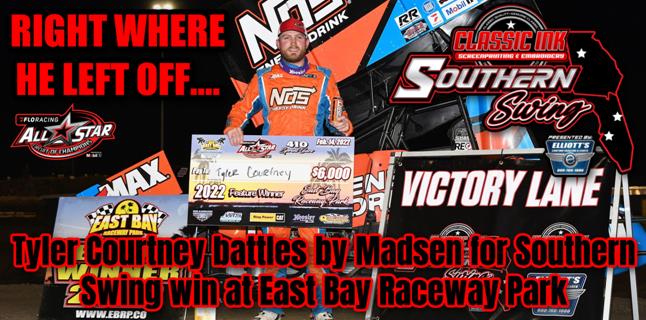 Tyler Courtney battles by Kerry Madsen for Classic...
